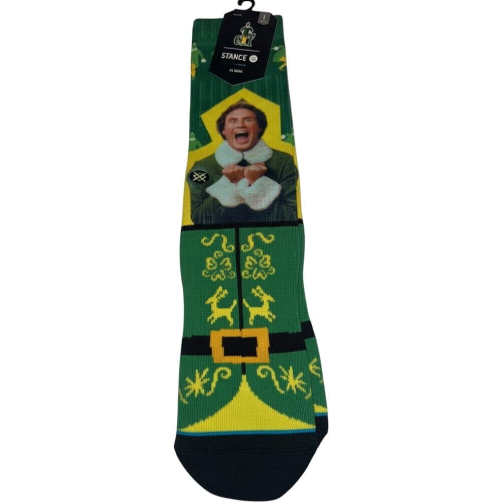 Stance Elf I Know Him Buddy the Elf Crew Socks Green U558D19IKN Mens L 9-12 NWT